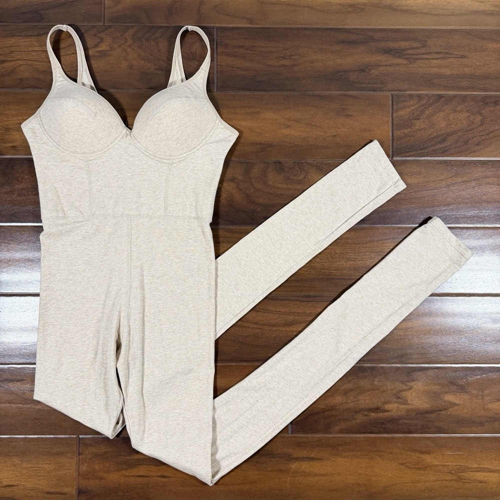 House of CB Women's Size Medium Sleeveless Kalani Loungewear Jumpsuit in Biscuit